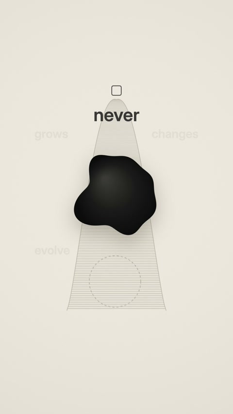 The same object changes shape along a road; a faint sphere preserves its starting state