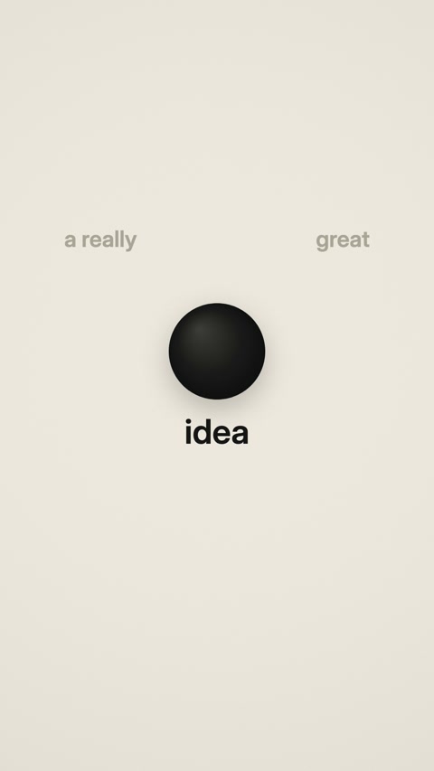 A dark sphere stands for an idea